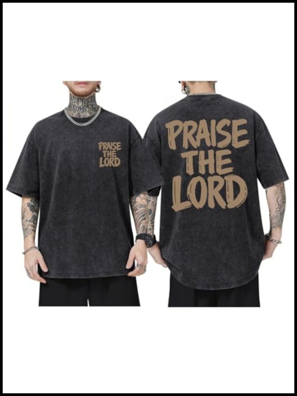 Men's Praise The Lord Graphic T-Shirt Cotton Crew Neck Short Sleeve